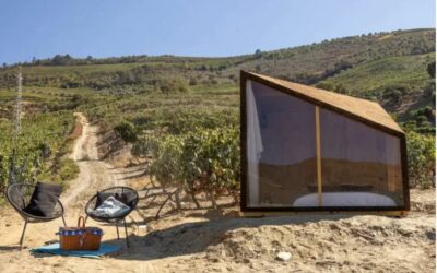 Dormir num cubo de cortiça com vista para o Douro e rodeado por vinhas